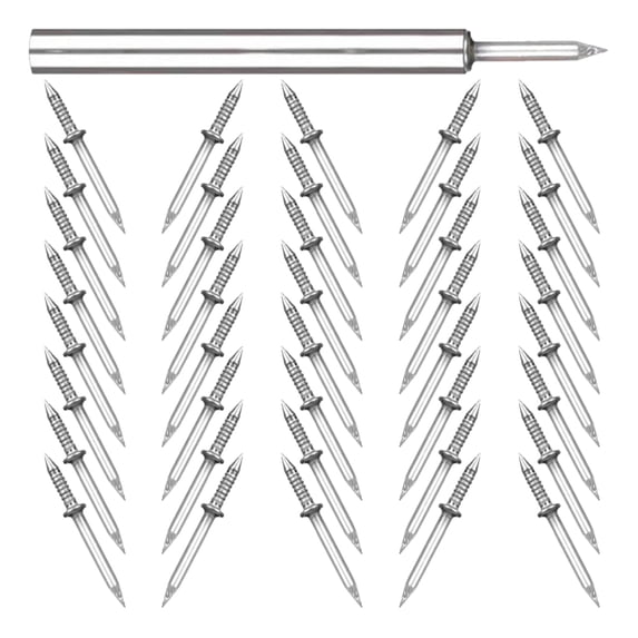 FOMIYES Double Headed Picture Hanging Nails Set Silver Damage Free Fixing for Furniture 1.1In 2.4In