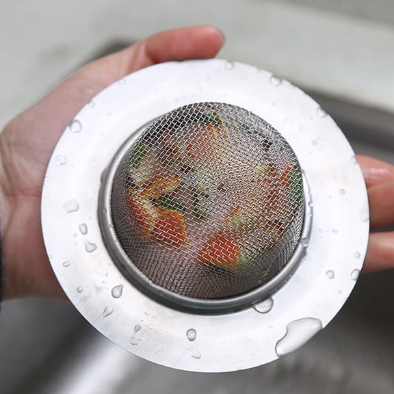 FOMIYES Stainless Steel Mesh Sink Strainer for Kitchen with Micro Perforations and Universal Fit