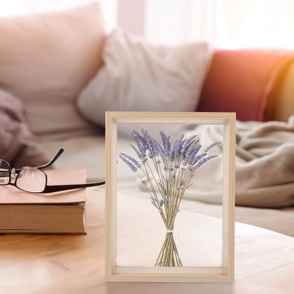FOMIYES Khaki 8-Inch Hollow Artwork Display Frame for Dried Flowers Specimen Holder