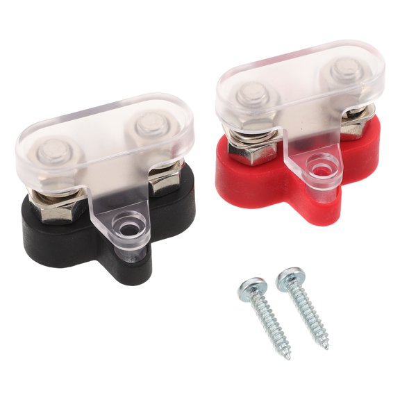 FOMIYES Dual Studs Power Distribution Block with Stainless Steel Battery Terminal Bolts for Auto and Marine Use