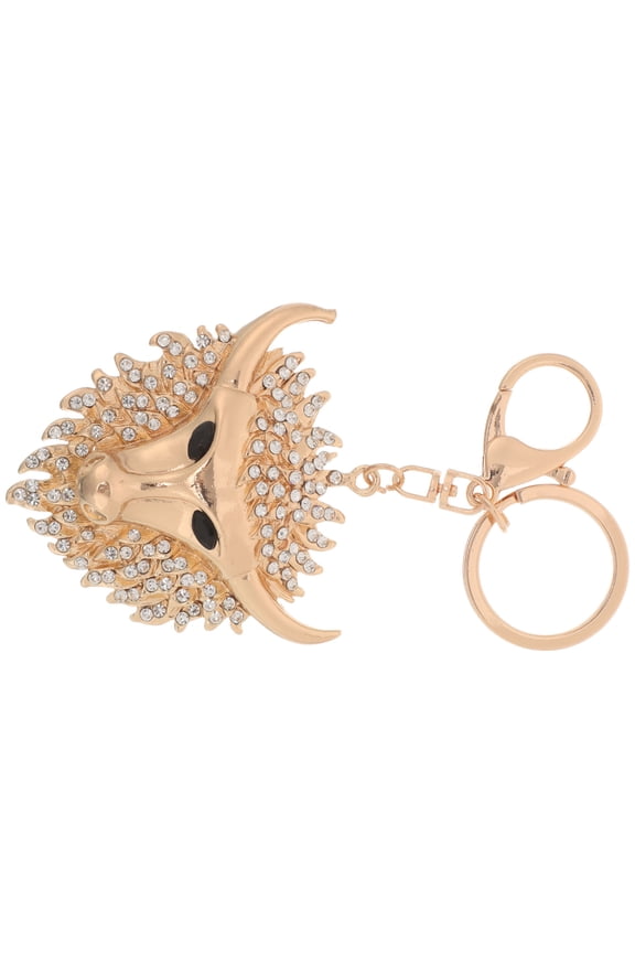 Alloy Bull Keychain with Sparkling Rhinestones, Bag Charm Accessory for Purse or Backpack