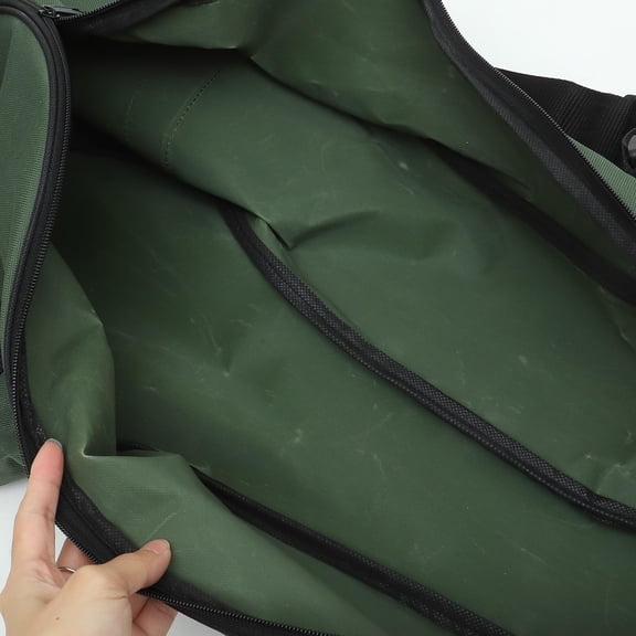 FOMIYES Durable Canvas Chainsaw Protection Bag Dark Green with Spacious Interior for Tools