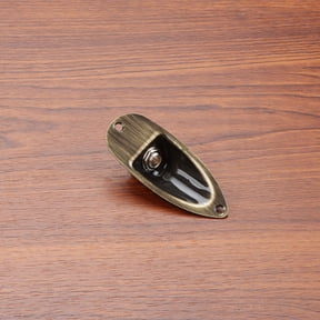 FOMIYES Light Yellow Metal Guitar Jack Plate in Boat Shape for Electric Guitar Replacement Parts and Accessories
