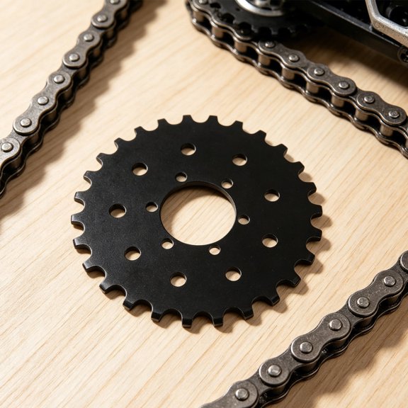 FOMIYES Durable Steel 28T Motorcycle Chain Sprocket Black Rear Drive Gear Replacement for Bikes