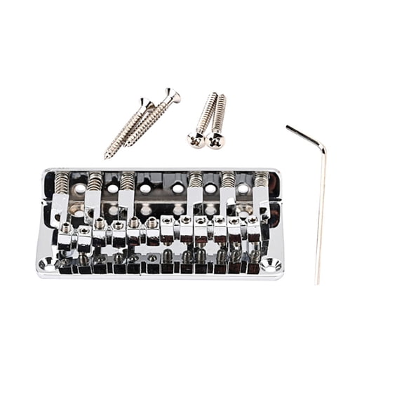 FOMIYES Electric Guitar Bridges with T Shaped String Anchoring Silver 1 Set