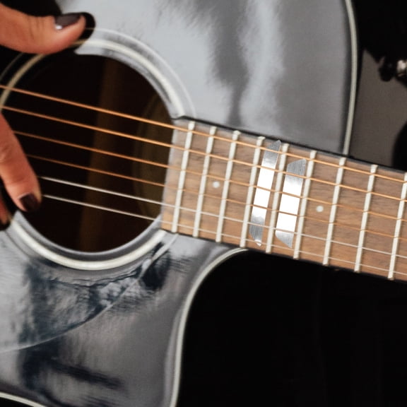 FOMIYES Premium Plated Silver Guitar Fingerboard Stickers for Beginners and DIY