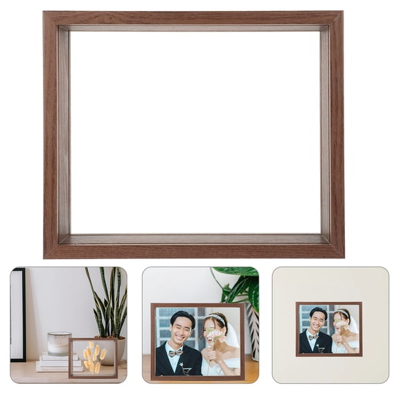FOMIYES Brown Wooden Shadow Box for Dried Flower and Plant Specimen Decoration
