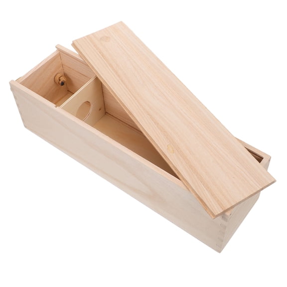 FOMIYES Stylish Khaki Wooden Wine Box Single Bottle Carrier Portable Case for Special Occasions and Celebrations