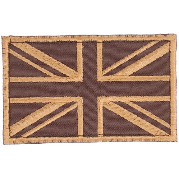 FOMIYES Brown Embroidered British Flag Patch for Clothing Durable Sew on Applique