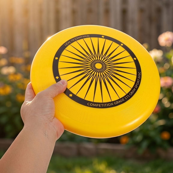 FOMIYES Yellow PE Flying Disc, Outdoor Toss and Catch Toy with Ergonomic Grip for Family Play, Dogs, Pets, Backyard Fun