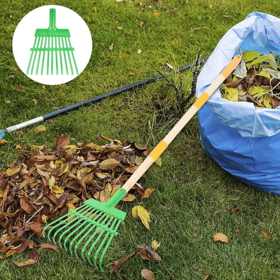 FOMIYES Tine Garden Leaf Rake Head Replacement Manganese Steel Green