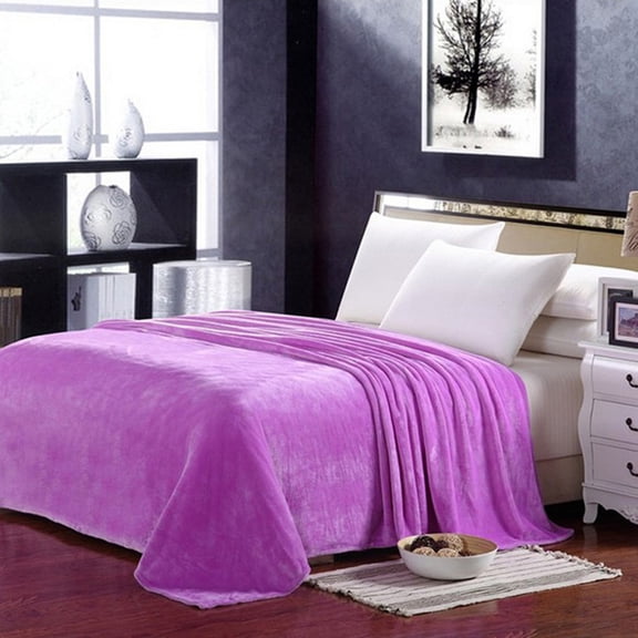 FOMIYES Super Comfy Violet Flannel Blanket Versatile Warm Blanket for Winter Use