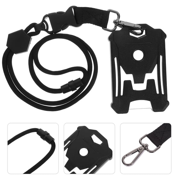 FOMIYES FRCOLOR ID Card Holder Set with Hard Card Sleeve and Lanyard for Name Badge Display