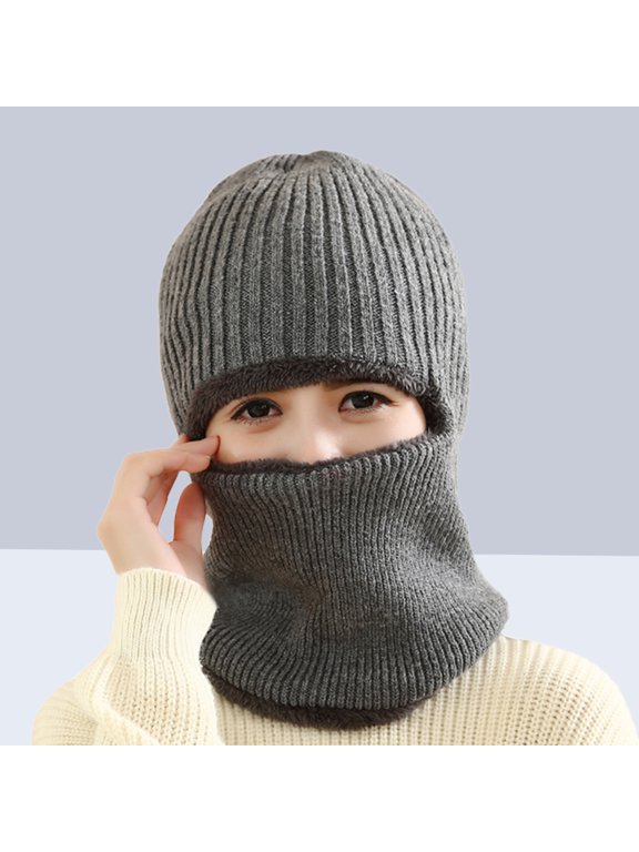 Face Mask Knitted Caps Quick-dry Material Grey 1Pcs for Spring