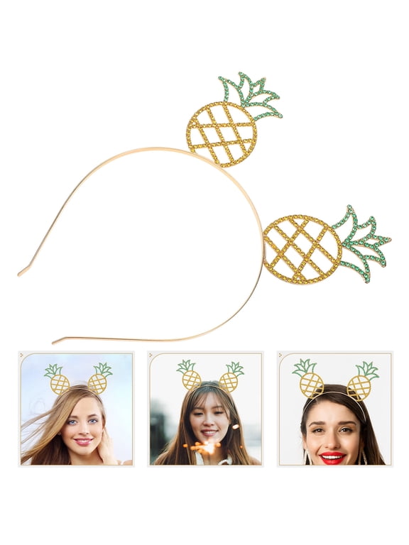 Festive Golden Pineapple Headband for Summer Beach Party and Photo Accessories