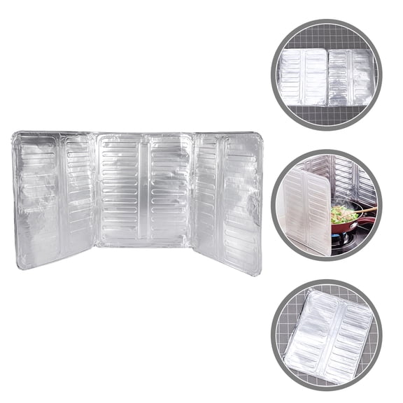 FOMIYES Foldable Plated Silver Oil Splatter Guard for Stove Top Cooking with Protective Heat Shield