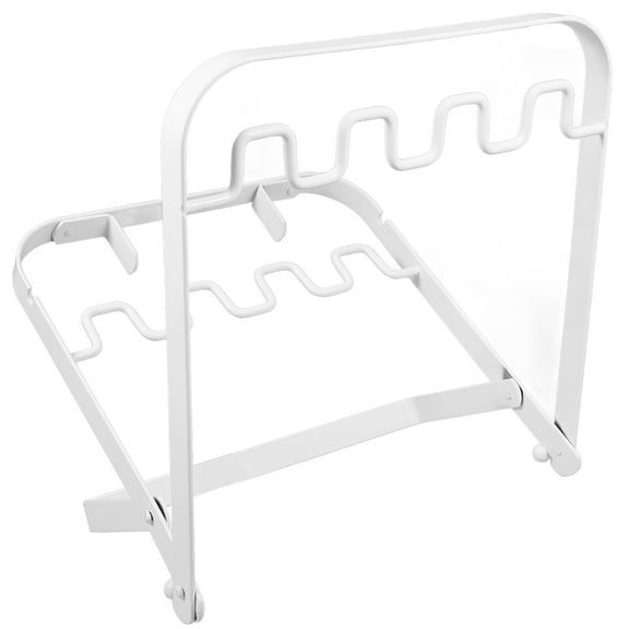 FOMIYES Foldable Trash Bag Holder Portable Hanging Rack for Organized Storage White Iron