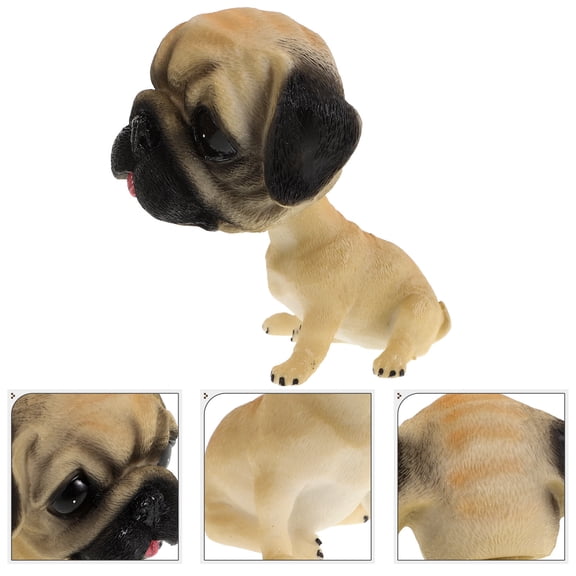 FOMIYES Resin Cute Pug Bobblehead Dog Car Dashboard Ornament Figurine