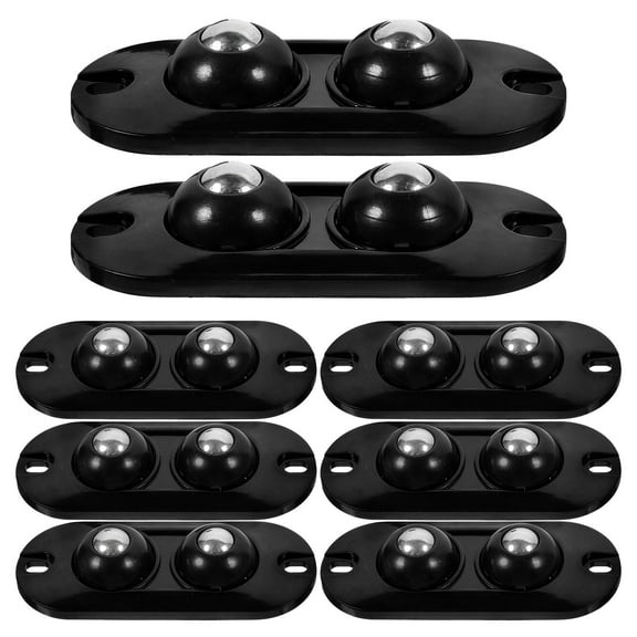 FOMIYES Furniture Casters with Adhesive Swivel Wheels for Home Use Set of 8 Black ABS Small Size
