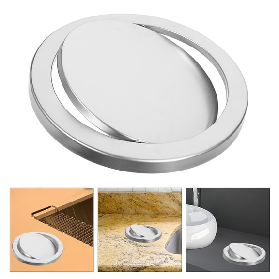 FOMIYES Stainless Steel Garbage Can Lid with Swing Cover, Replacement Trash Bin Lid, 30cm Diameter Swing Lid