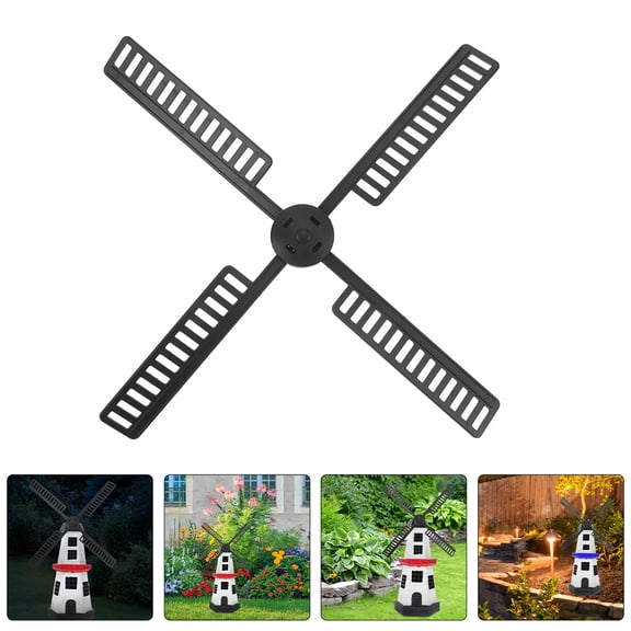 FOMIYES Dutch Windmill Blades Black Plastic Waterproof Solar for DIY 5Set
