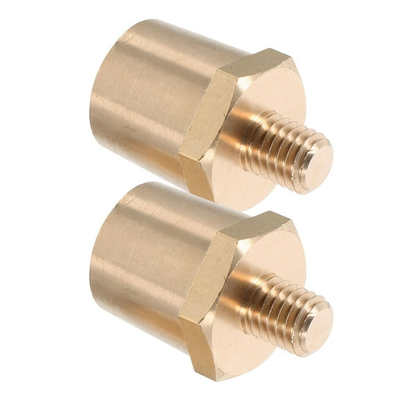 FOMIYES Golden Brass Car Battery Terminal Connector for Secure Connection 8mm Thread Screw Size 2pcs