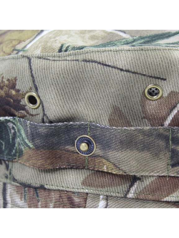 Golden Camouflage Boonie Hat Tear-Resistant Soft Comfortable Outdoor Sun Hat for Hiking Camping Fishing