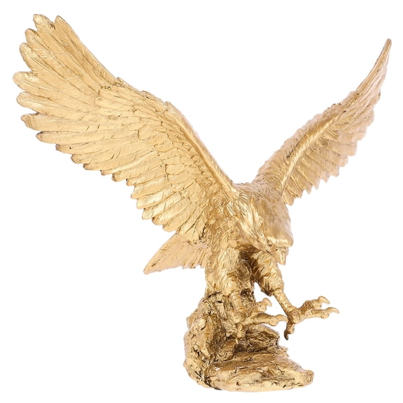 FOMIYES Golden Resin Eagle Statue for Office Table and Home Desktop Animal Figurine