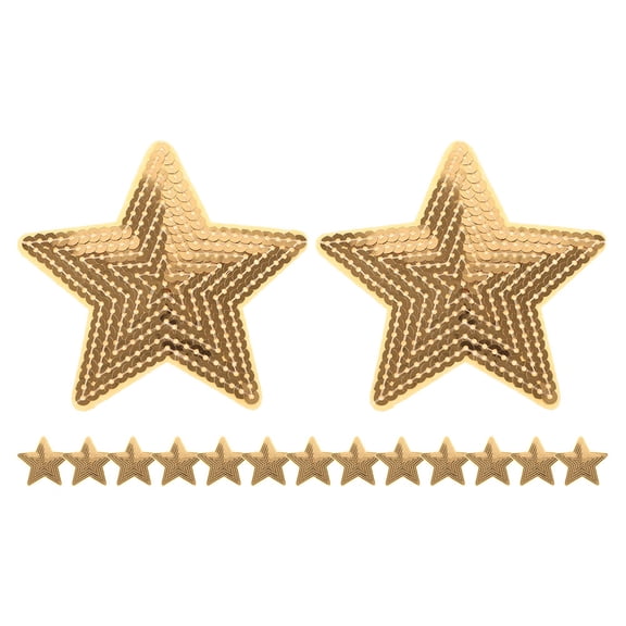 FOMIYES Golden Sequin Star Patches for Decoration, Durable and Easy to Use, 15Pcs