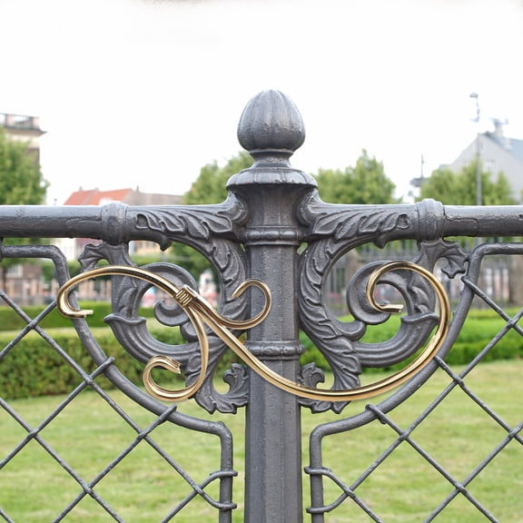 FOMIYES Golden Stainless Steel Window Railing Decor with Artistic Flower Design for Outdoor Home Safety