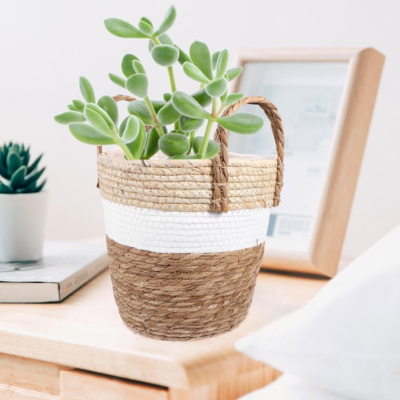 FOMIYES Versatile Woven Basket for Indoor Plant Storage and Decorative Use in Rustic Style