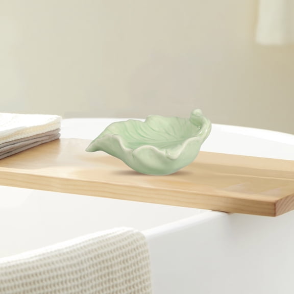 FOMIYES Leaf Shape Soap Holder Ceramic Bathroom Accessories 1Pcs
