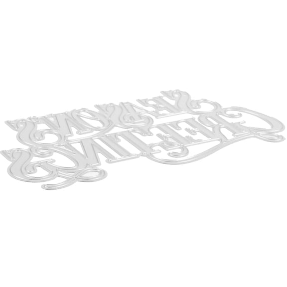 FOMIYES Greeting Words Cutting Dies for Beginners, Silver High Carbon Steel