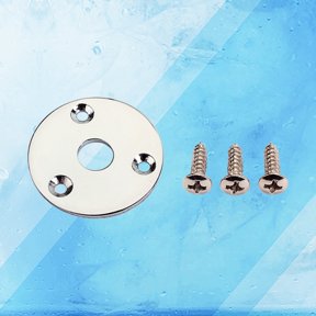 FOMIYES Plated Round Guitar Jack Plate with Mounting Screws for Electric Guitar and Bass Instruments