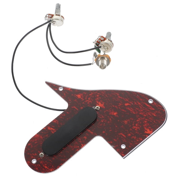 FOMIYES Guitar Mandolin Pickguard with Double Coil Pickup Red Tortoise PVC Material