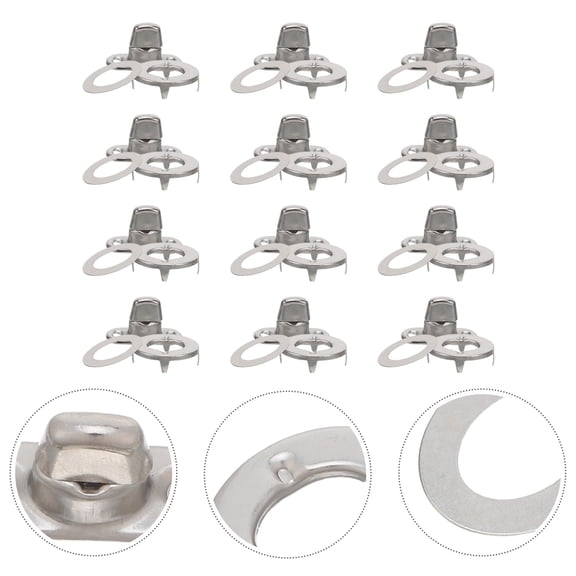 FOMIYES DIY Canvas Bag Hardware Plated Silver Zinc Alloy Rotating Button Studs 12Sets