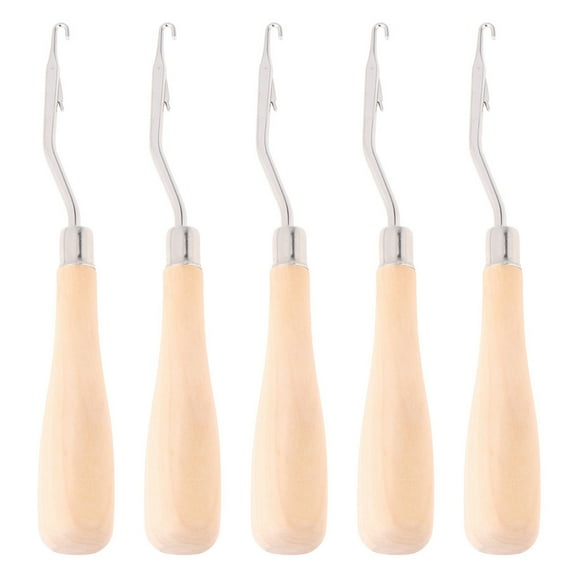 FOMIYES Hair Extension Needle 5Pcs Set with Loop Shape and Stainless Steel for Hairdressers