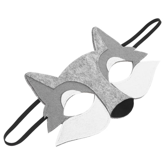 FOMIYES Half Face Animal Mask Grey Furry Half Mask for Party 1Pcs