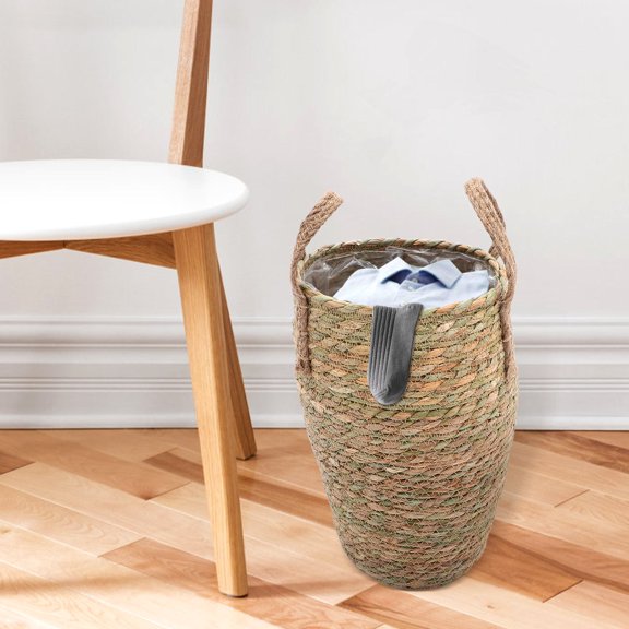 FOMIYES Hand Woven Flower Basket Straw Material 1Pcs