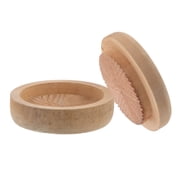 FOMIYES Handheld Wooden Grain Grinder Mill Manual Wheat Mill Multifunctional Peeling Tray for Kitchen Use Beige