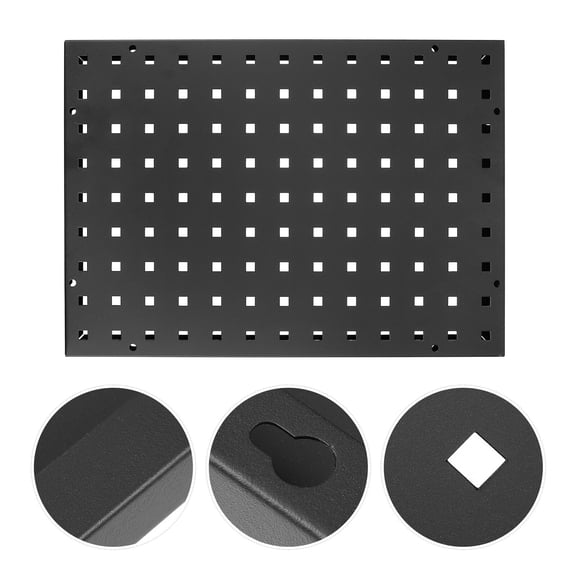 FOMIYES Black Steel Pegboard Wall Organizer for Tools with Thickened Cold Rolled Steel Material