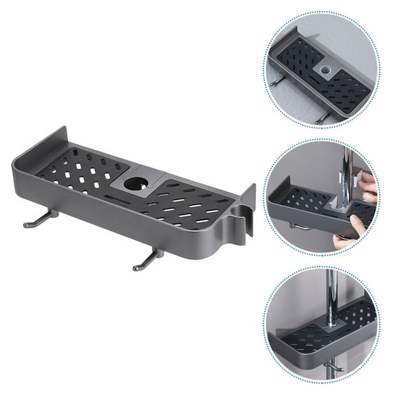 FOMIYES Hemoton 1 Set Shower Bar Organizer with Drainage Rack for Bath Supplies Bath Slide Bar Mounting Storage Shelf