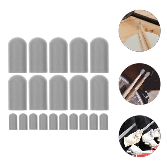 FOMIYES Hemoton 20pcs Drumstick Caps Silicone Silent Tips for Drum Mute Practice