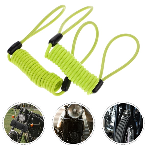 FOMIYES 2-Pack Motorcycle Cable Set, Heavy Duty Steel Wire with Bright Yellow PVC for High Visibility Security