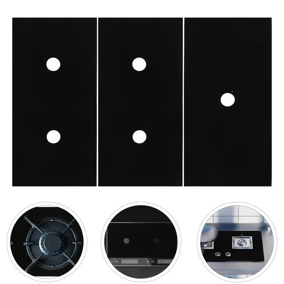 FOMIYES Hemoton 3pcs Reusable Gas Cooker Liner Stove Burner Covers Range Mat