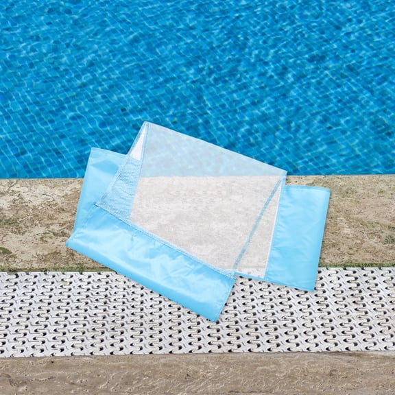 FOMIYES Inflatable Mesh Pool Float Chair with Net Bag for Swimming Comfortable Breathable Water Lounger