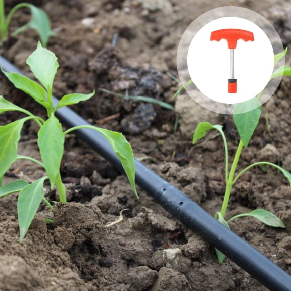 FOMIYES Red Plastic Drip Irrigation Hole Punch Tool for Garden Hose, Compatible with Multiple Systems, 70mm Size