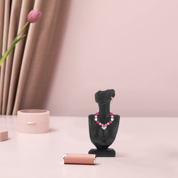 FOMIYES Jewelry Necklace Display Holder Black Resin 1Set for Jewelry Retailers