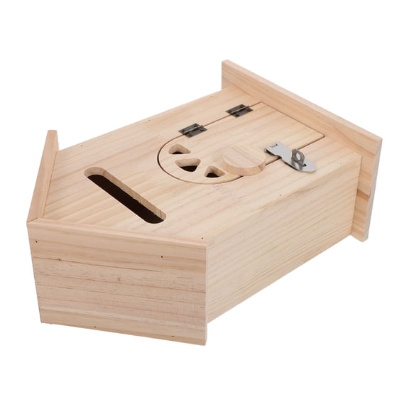 FOMIYES Khaki Wood Security Mailbox Locking Wall Mounted Drop Box for Home Organization