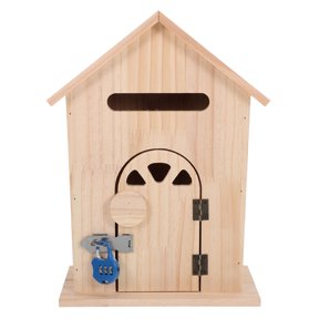 FOMIYES Vintage Wooden Wall Mailbox with Lock in Khaki for Secure Home and Office Mail Storage
